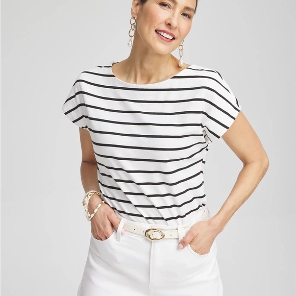 Chico's Tops - Striped Black and White Women's Top Size Medium